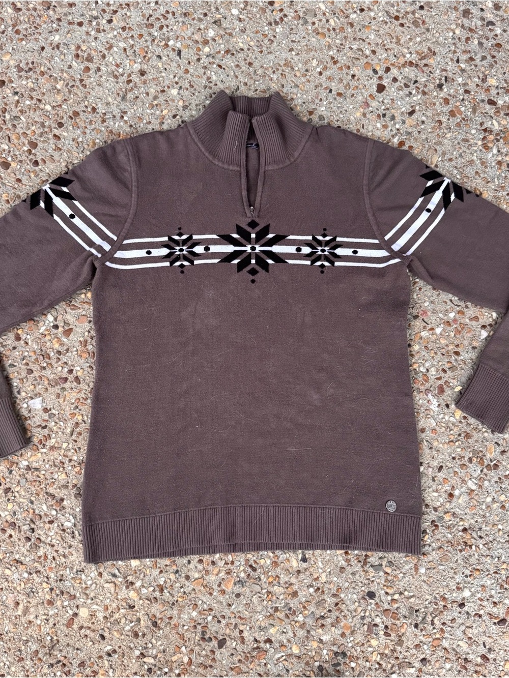 Vtg Y2K Nils Snowflake 3.0 1/4 Zip Sweater Size M